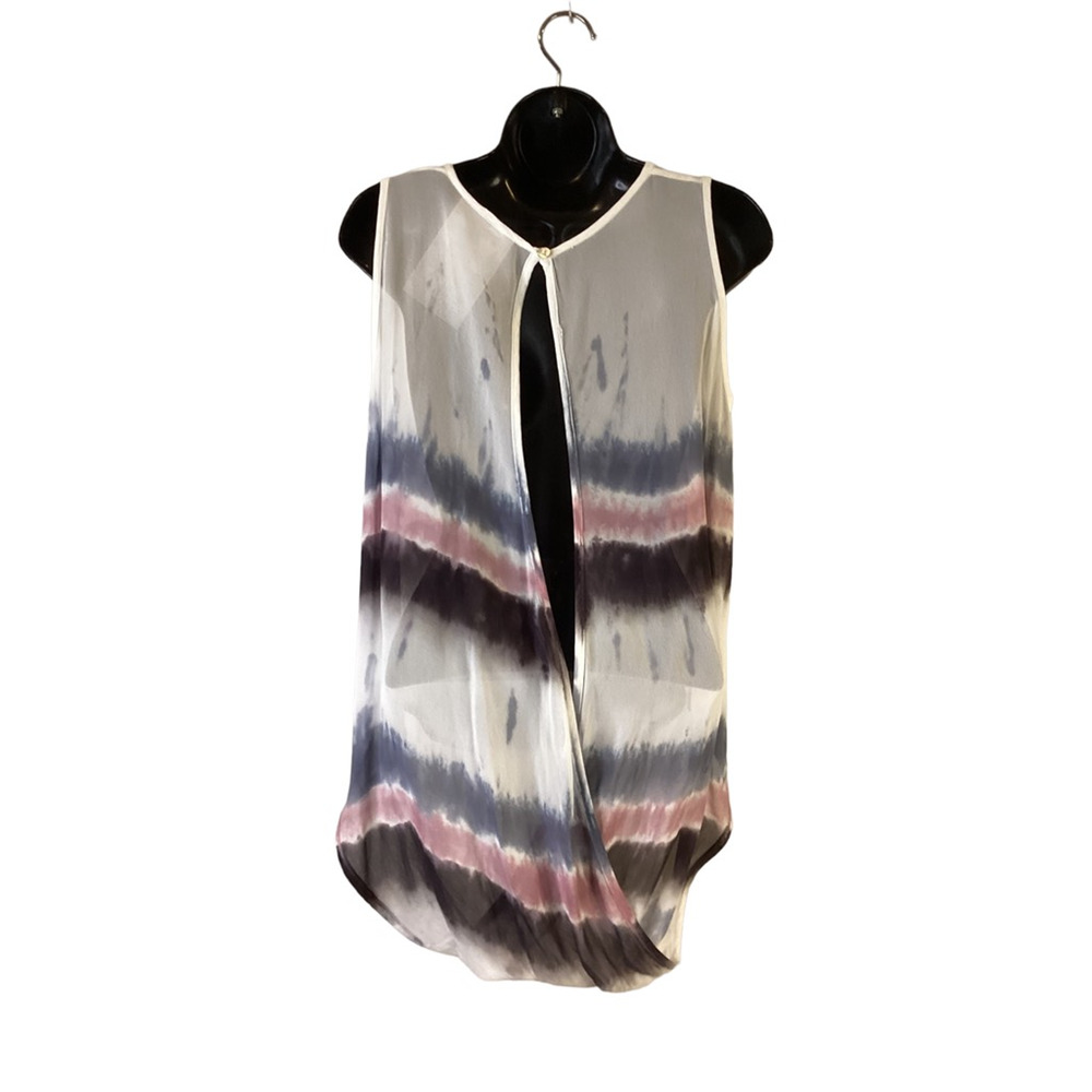 Young Fabulous & Broke Womens Blouse Multicolor Tie Dye Sleeveless High Low M